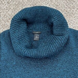 Ann Taylor Teal Cowl Neck Sweater Dress Size M